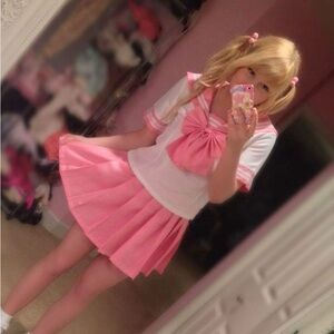 Pink Seifuku Short Sleeve Japanese School Girl Uniform